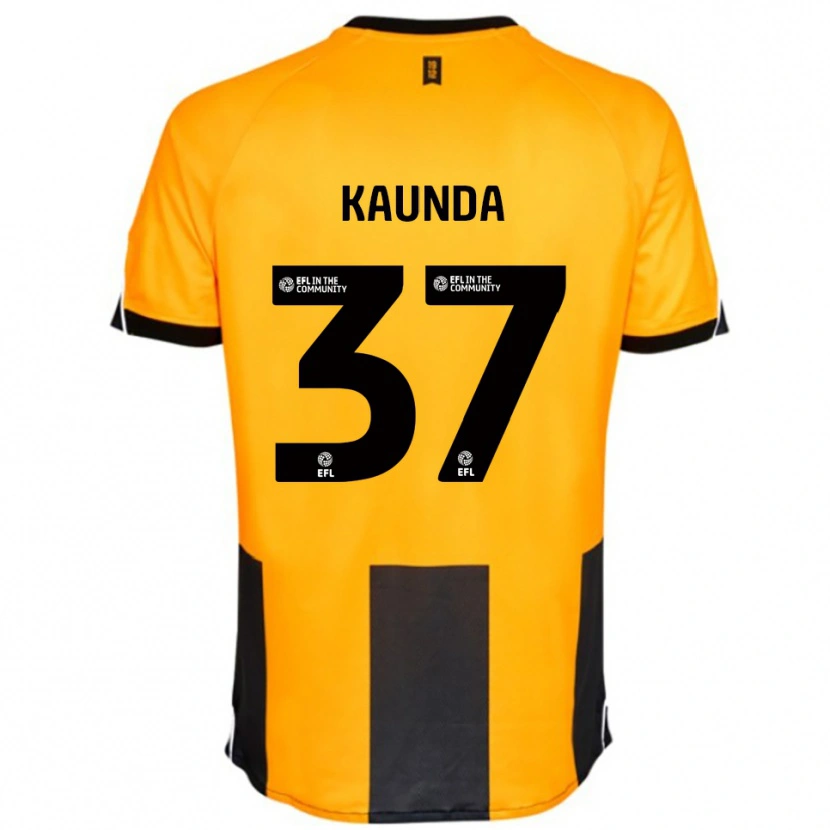 Danxen Niño Camiseta Amaru Kaunda #37 Naranja Negro 1ª Equipación 2025/26 La Camisa