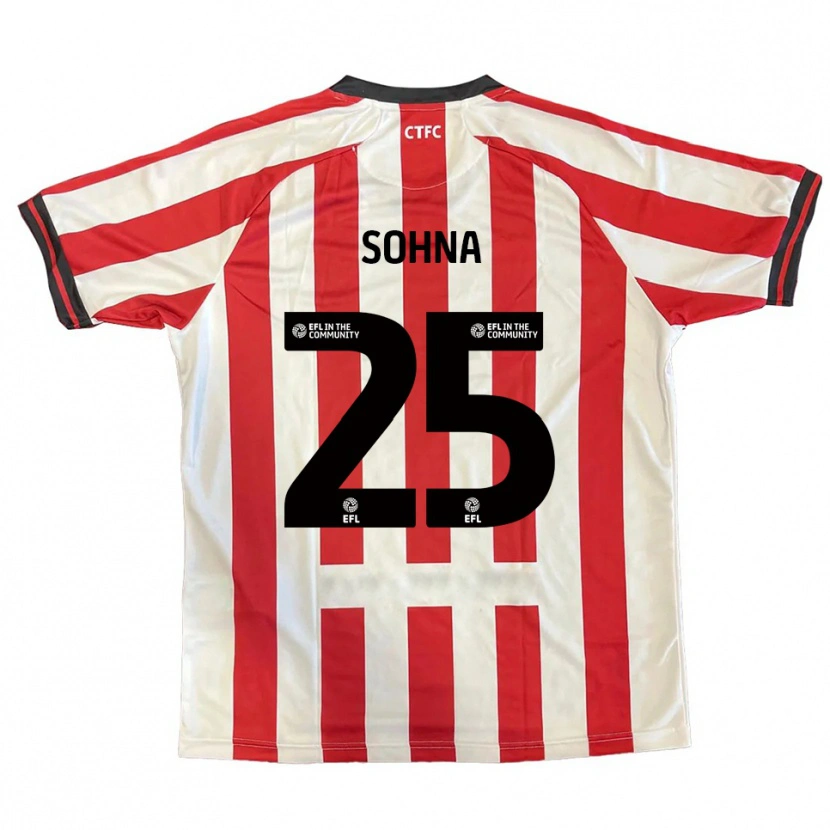 Danxen Niño Camiseta Harrison Sohna #25 Rojo Blanco Negro 1ª Equipación 2025/26 La Camisa