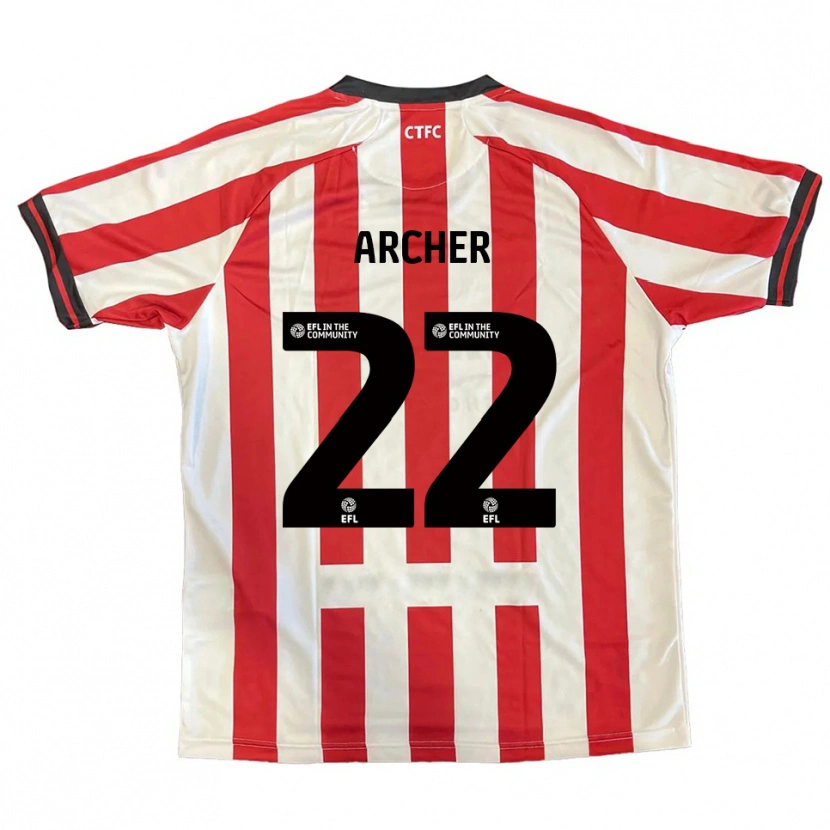 Danxen Niño Camiseta Ethon Archer #22 Rojo Blanco Negro 1ª Equipación 2025/26 La Camisa