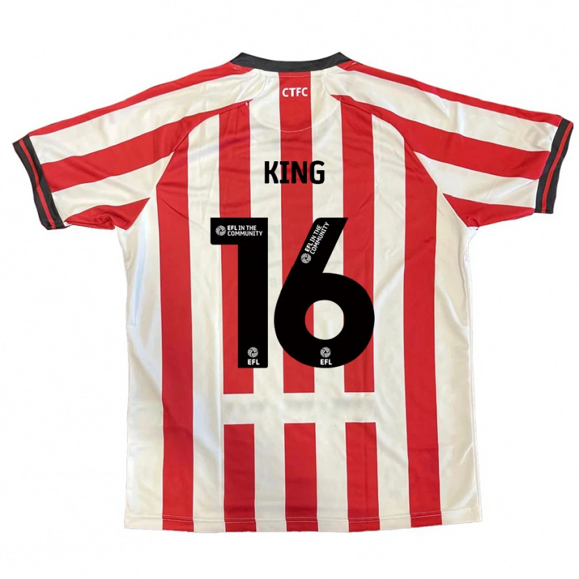 Danxen Niño Camiseta Fred King #16 Rojo Blanco Negro 1ª Equipación 2025/26 La Camisa