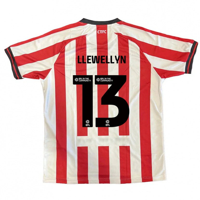 Danxen Niño Camiseta Ffion Llewellyn #13 Rojo Blanco Negro 1ª Equipación 2025/26 La Camisa