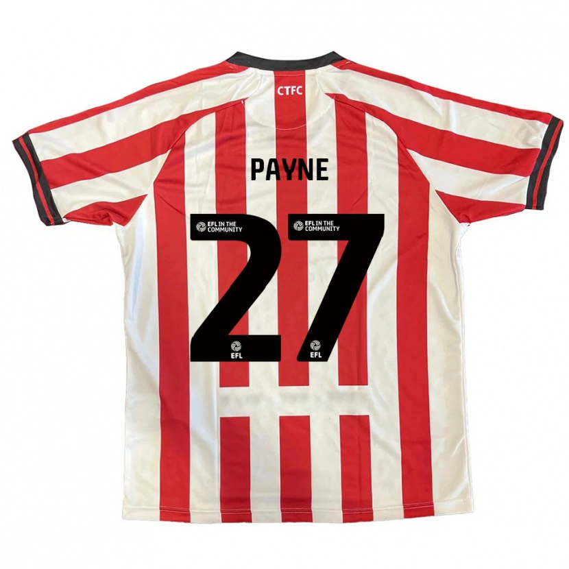 Danxen Niño Camiseta Lewis Payne #27 Rojo Blanco Negro 1ª Equipación 2025/26 La Camisa