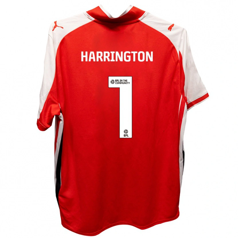 Danxen Niño Camiseta David Harrington #1 Rojo Blanco 1ª Equipación 2025/26 La Camisa