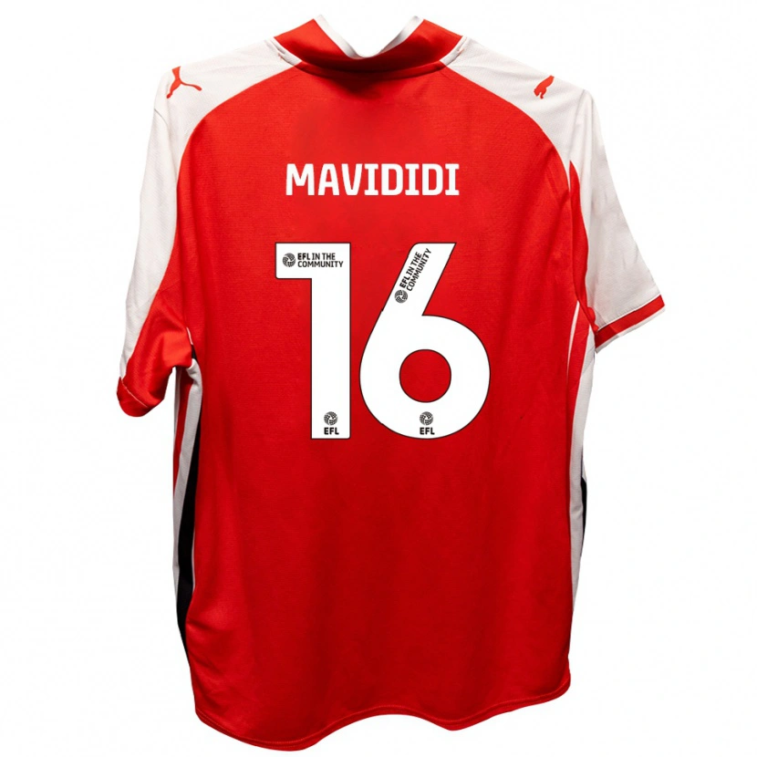 Danxen Niño Camiseta Shaun Mavididi #16 Rojo Blanco 1ª Equipación 2025/26 La Camisa