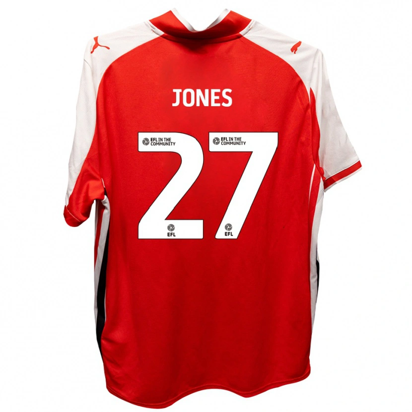 Danxen Niño Camiseta Billy Jones #27 Rojo Blanco 1ª Equipación 2025/26 La Camisa