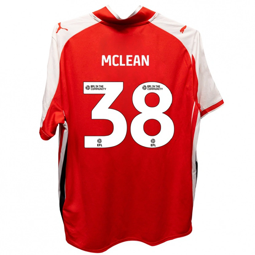 Danxen Niño Camiseta Crispin Mclean #38 Rojo Blanco 1ª Equipación 2025/26 La Camisa
