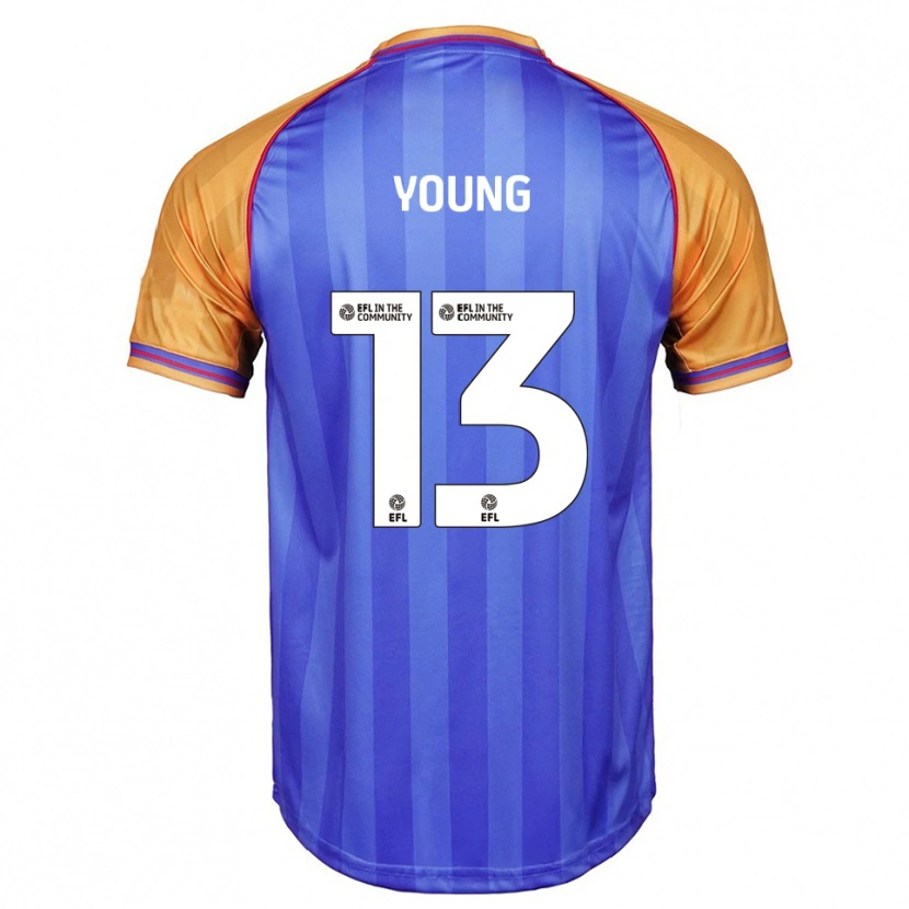 Danxen Niño Camiseta Joe Young #13 Azul Naranja 1ª Equipación 2025/26 La Camisa
