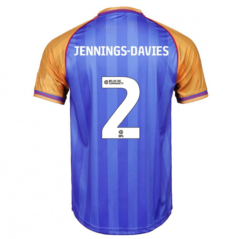 Danxen Niño Camiseta Emily-Grace Jennings-Davies #2 Azul Naranja 1ª Equipación 2025/26 La Camisa