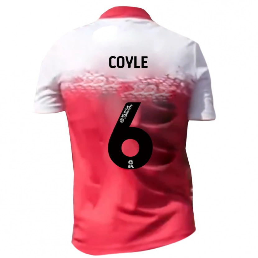 Danxen Niño Camiseta Liam Coyle #6 Rojo Blanco 1ª Equipación 2025/26 La Camisa