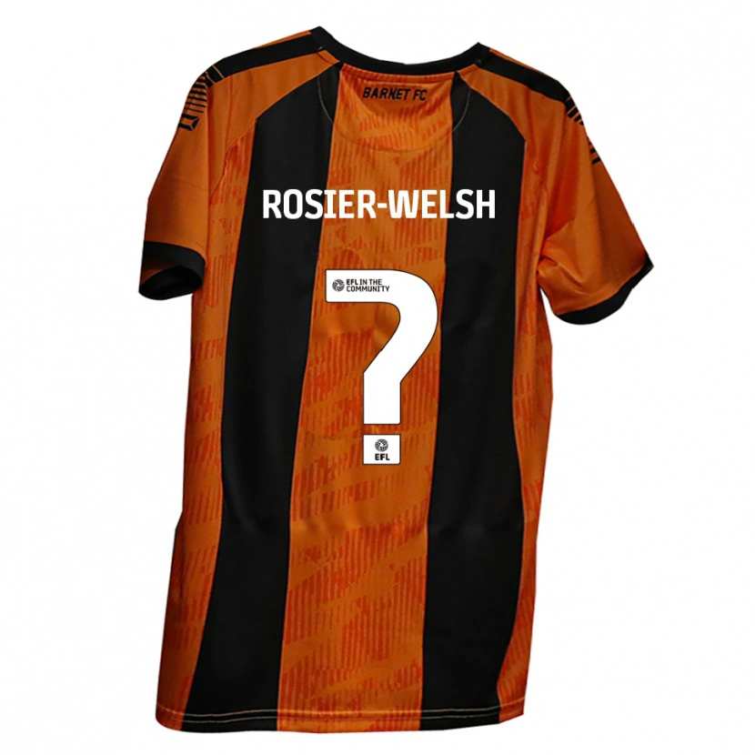 Danxen Niño Camiseta Destiny Rosier-Welsh #0 Naranja Negro 1ª Equipación 2025/26 La Camisa