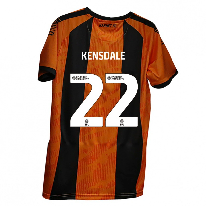 Danxen Niño Camiseta Ollie Kensdale #22 Naranja Negro 1ª Equipación 2025/26 La Camisa
