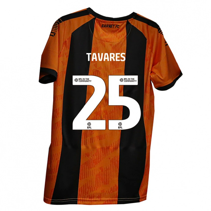 Danxen Niño Camiseta Nikola Tavares #25 Naranja Negro 1ª Equipación 2025/26 La Camisa