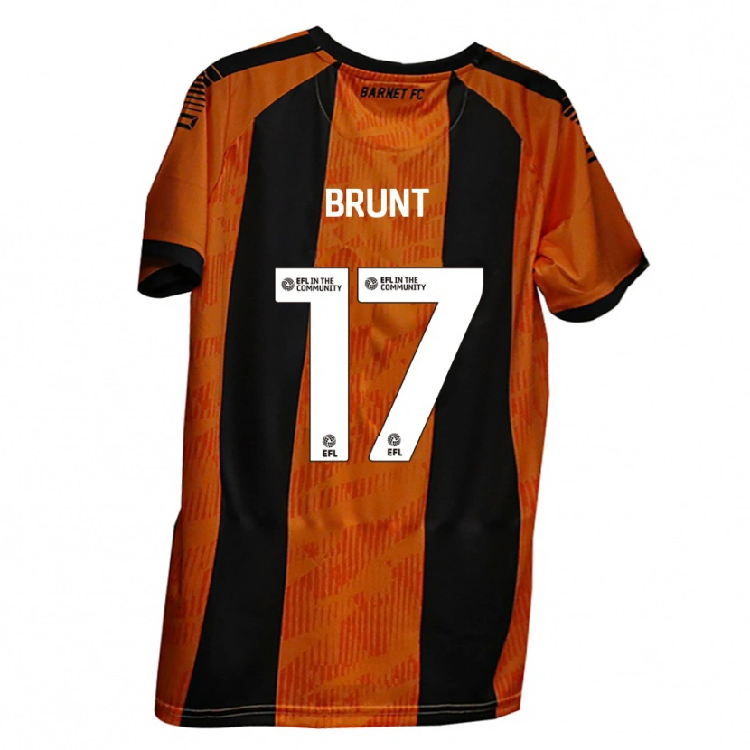 Danxen Niño Camiseta Zak Brunt #17 Naranja Negro 1ª Equipación 2025/26 La Camisa
