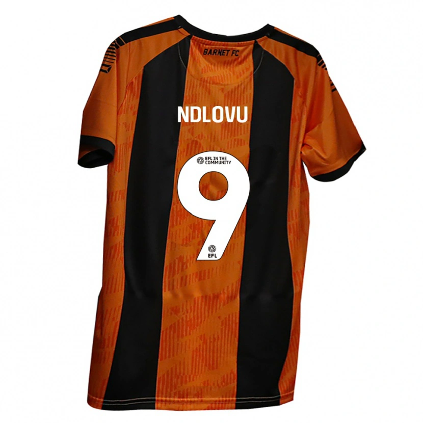 Danxen Niño Camiseta Lee Ndlovu #9 Naranja Negro 1ª Equipación 2025/26 La Camisa