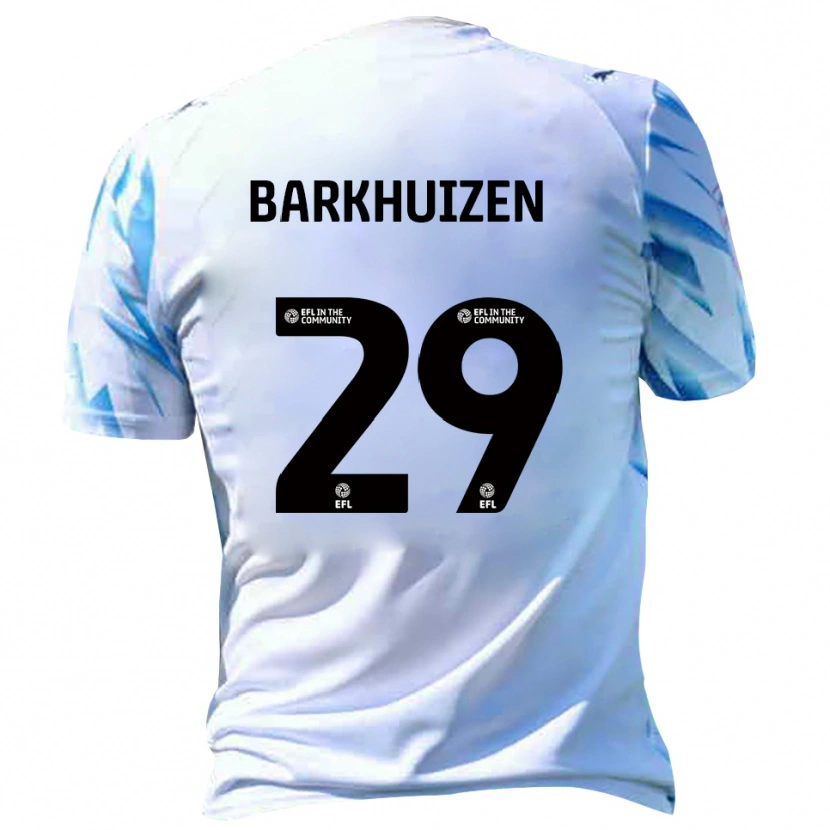 Danxen Niño Camiseta Tom Barkhuizen #29 Blanco Celeste 1ª Equipación 2025/26 La Camisa