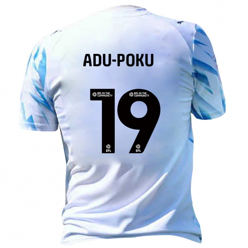 Danxen Niño Camiseta Michael Adu-Poku #19 Blanco Celeste 1ª Equipación 2025/26 La Camisa