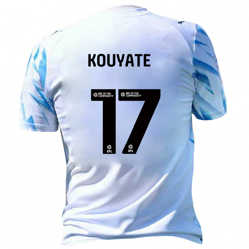 Danxen Niño Camiseta Katia Kouyate #17 Blanco Celeste 1ª Equipación 2025/26 La Camisa