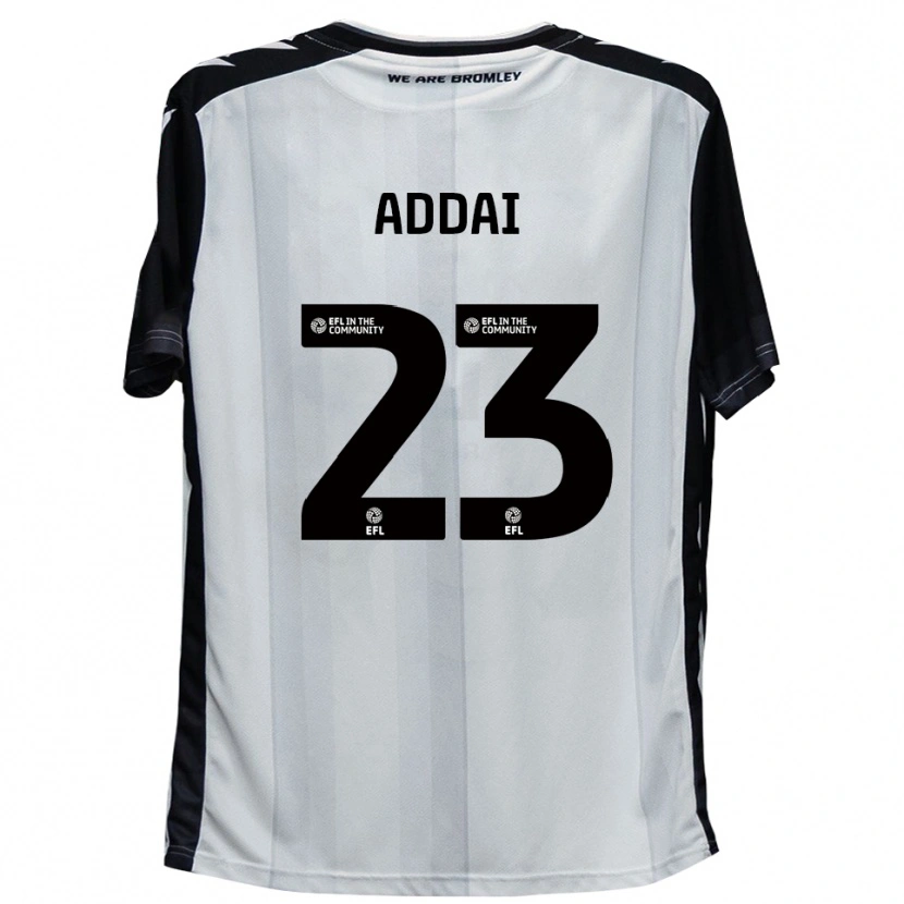 Danxen Niño Camiseta Dillon Addai #23 Blanco Negro 1ª Equipación 2025/26 La Camisa