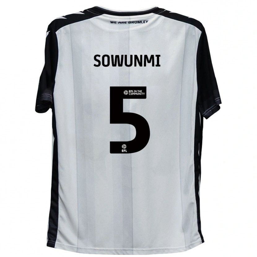 Danxen Niño Camiseta Omar Sowunmi #5 Blanco Negro 1ª Equipación 2025/26 La Camisa