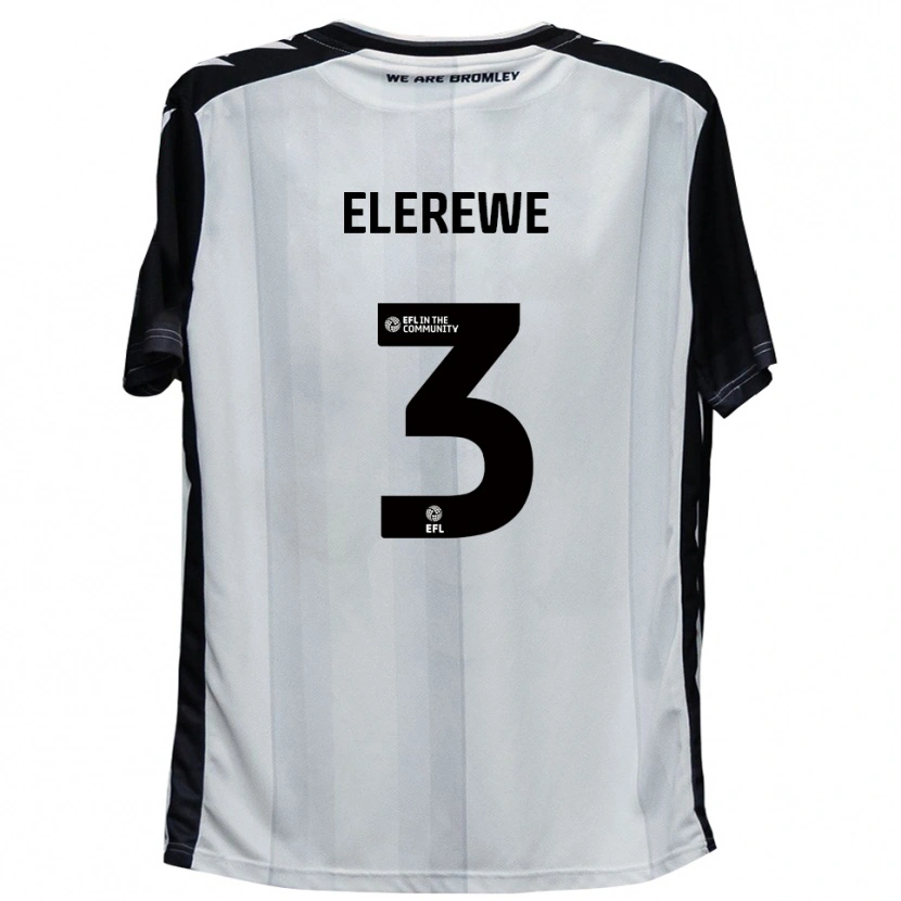 Danxen Niño Camiseta Deji Elerewe #3 Blanco Negro 1ª Equipación 2025/26 La Camisa