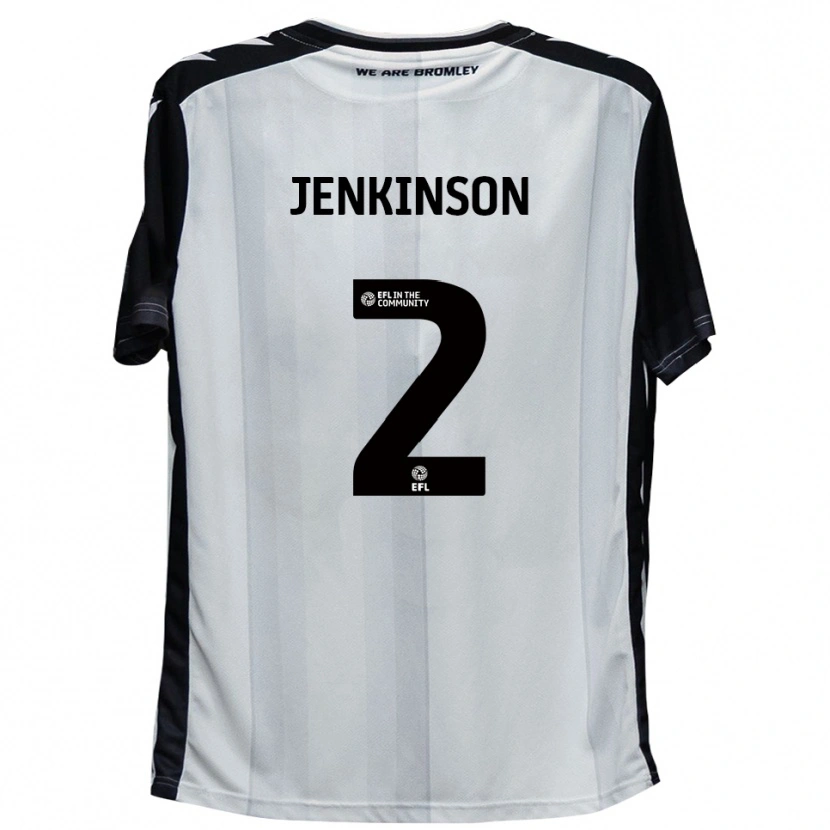 Danxen Niño Camiseta Carl Jenkinson #2 Blanco Negro 1ª Equipación 2025/26 La Camisa