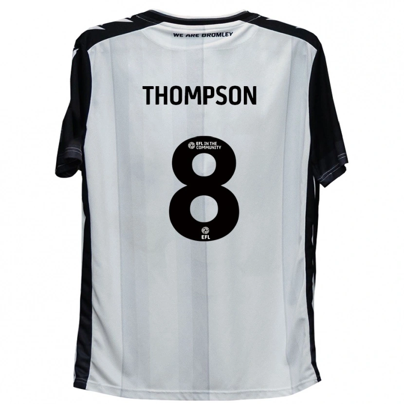 Danxen Niño Camiseta Ben Thompson #8 Blanco Negro 1ª Equipación 2025/26 La Camisa