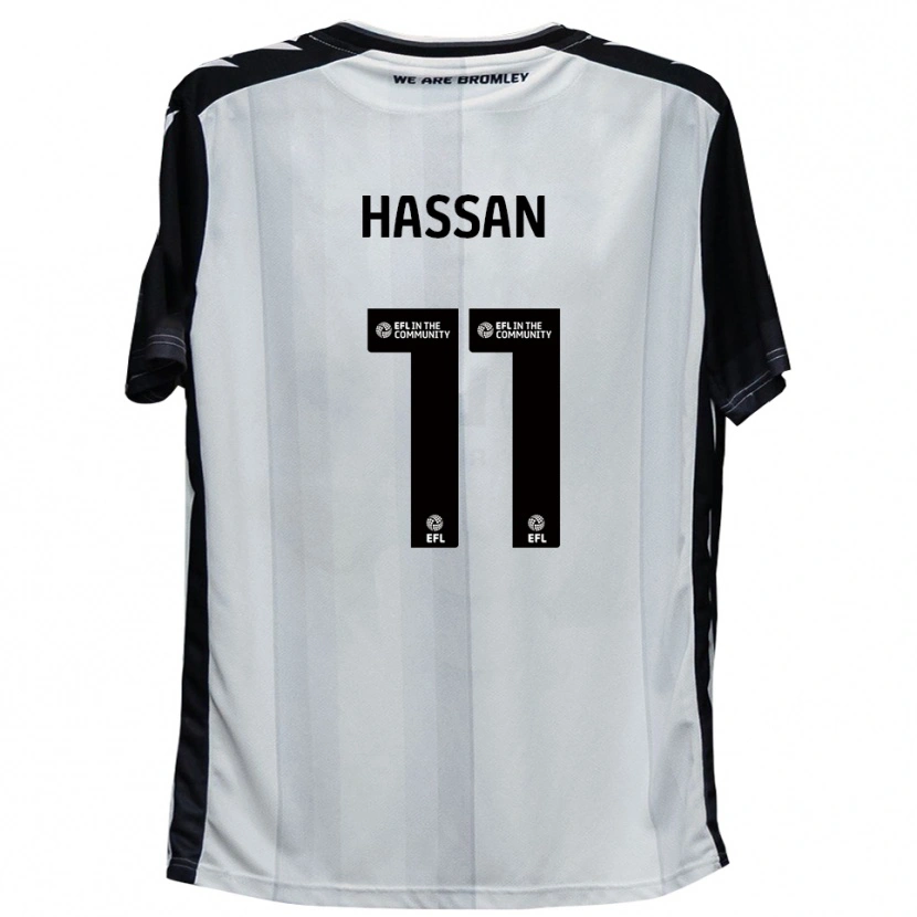 Danxen Niño Camiseta Danai Hassan #11 Blanco Negro 1ª Equipación 2025/26 La Camisa