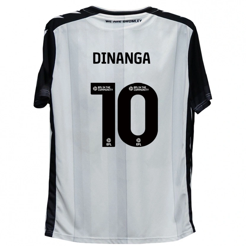 Danxen Niño Camiseta Marcus Dinanga #10 Blanco Negro 1ª Equipación 2025/26 La Camisa