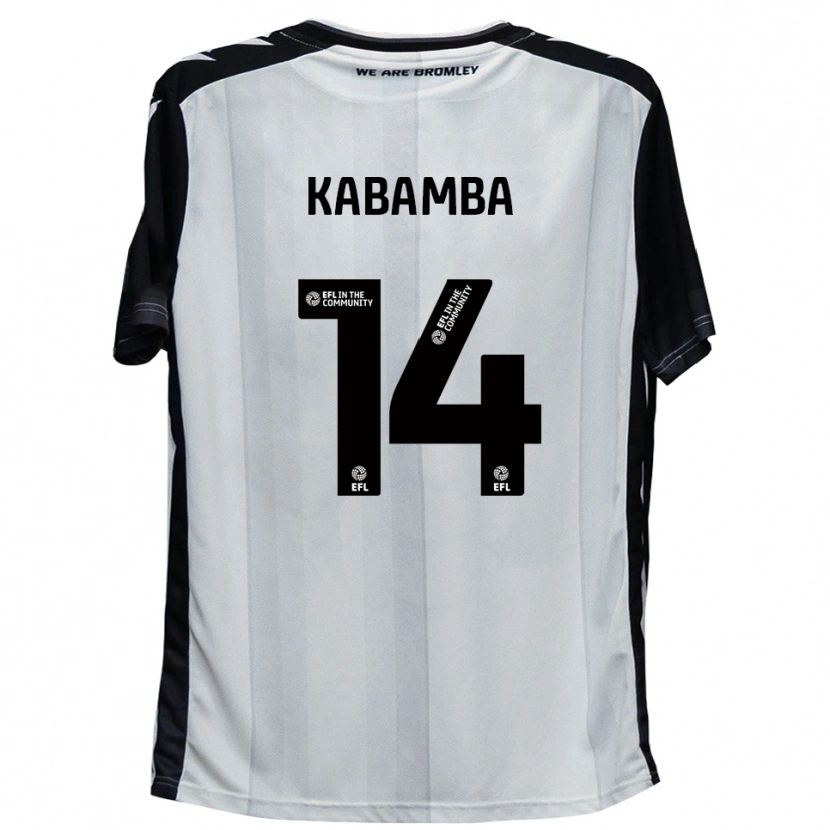 Danxen Niño Camiseta Nicke Kabamba #14 Blanco Negro 1ª Equipación 2025/26 La Camisa