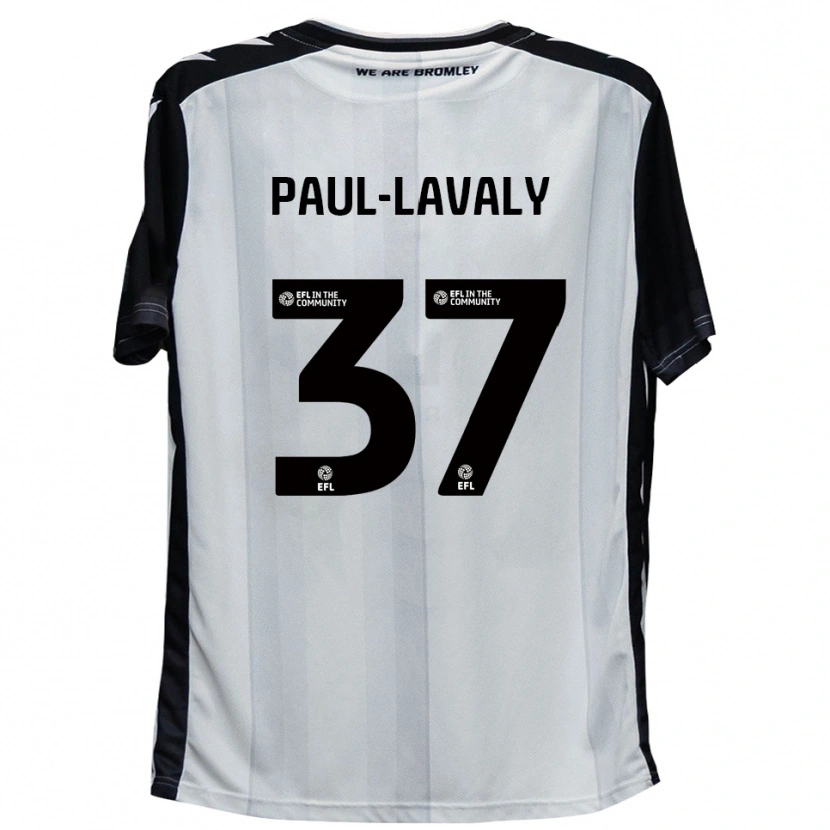 Danxen Niño Camiseta Nathan Paul-Lavaly #37 Blanco Negro 1ª Equipación 2025/26 La Camisa