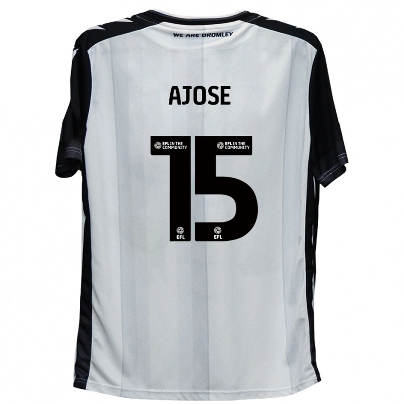 Danxen Niño Camiseta Zac Ajose #15 Blanco Negro 1ª Equipación 2025/26 La Camisa