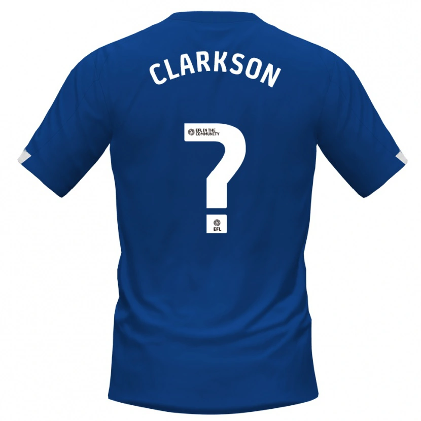 Danxen Niño Camiseta Megan Clarkson #0 Azul Blanco 1ª Equipación 2025/26 La Camisa