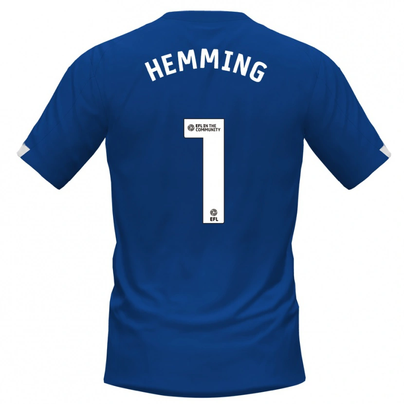 Danxen Niño Camiseta Zach Hemming #1 Azul Blanco 1ª Equipación 2025/26 La Camisa