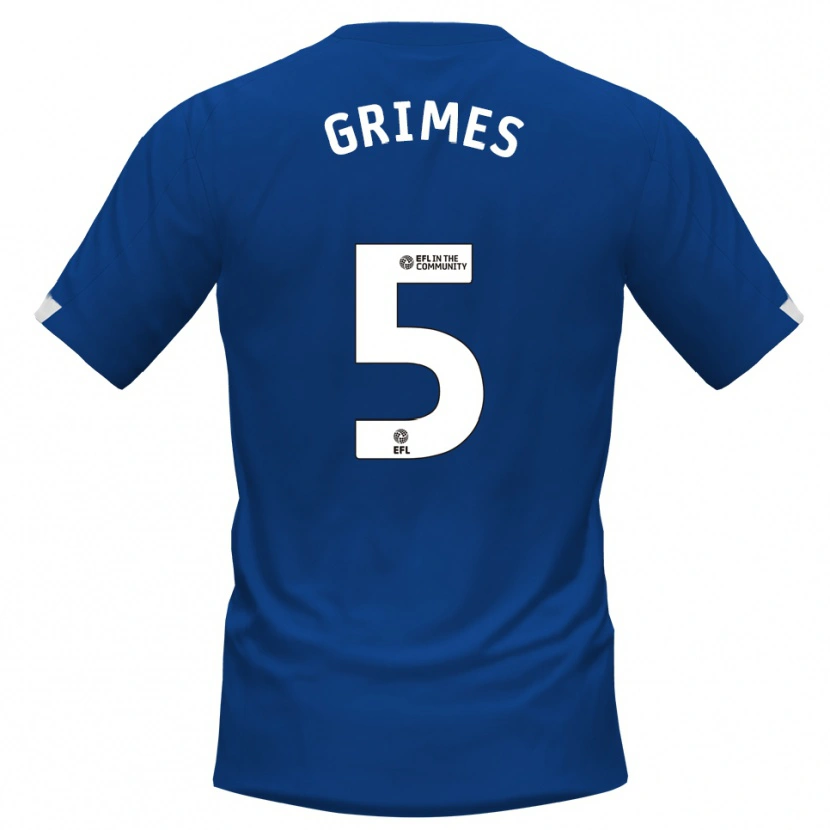Danxen Niño Camiseta Jamie Grimes #5 Azul Blanco 1ª Equipación 2025/26 La Camisa