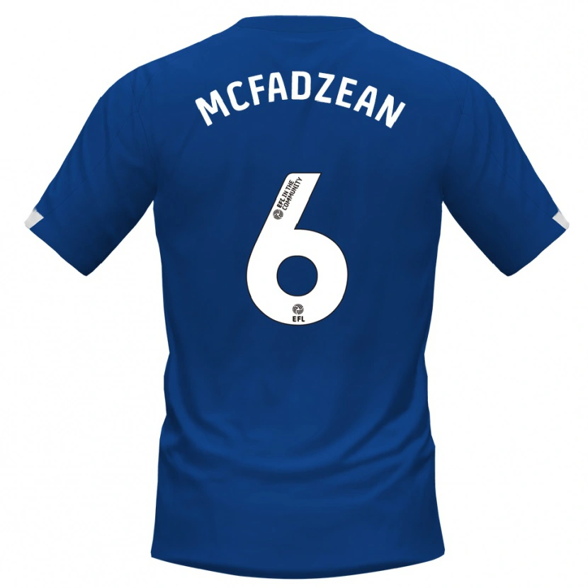 Danxen Niño Camiseta Kyle Mcfadzean #6 Azul Blanco 1ª Equipación 2025/26 La Camisa