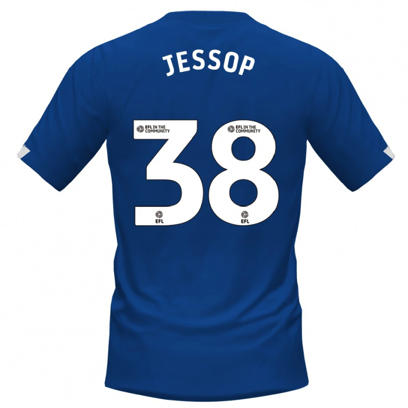 Danxen Niño Camiseta Liam Jessop #38 Azul Blanco 1ª Equipación 2025/26 La Camisa