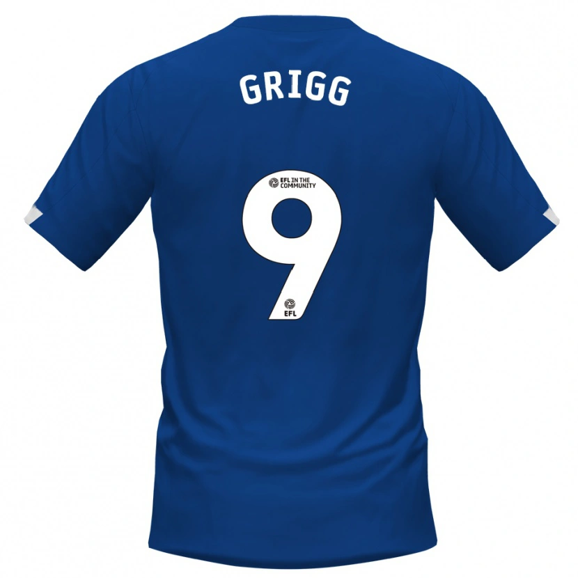 Danxen Niño Camiseta Will Grigg #9 Azul Blanco 1ª Equipación 2025/26 La Camisa