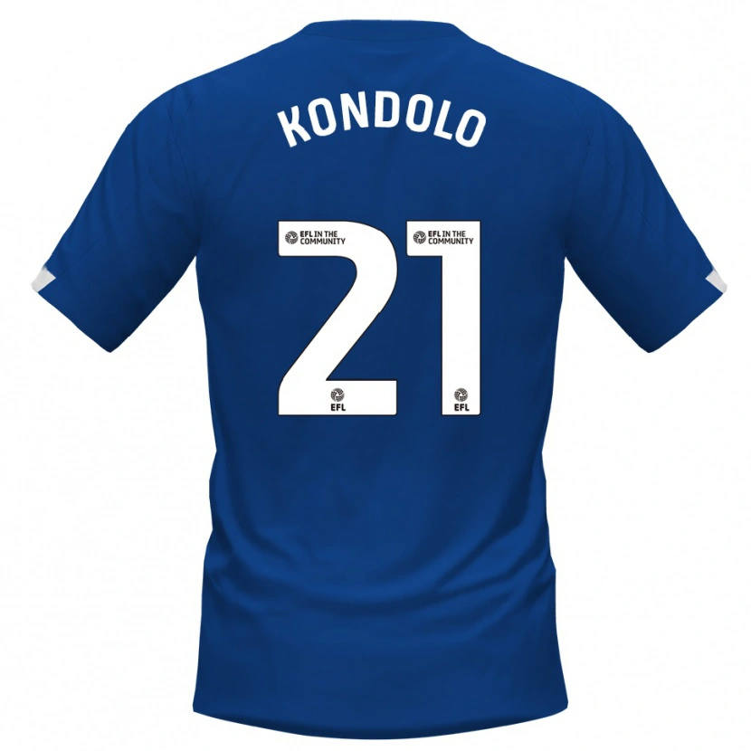Danxen Niño Camiseta Christovie Kondolo #21 Azul Blanco 1ª Equipación 2025/26 La Camisa