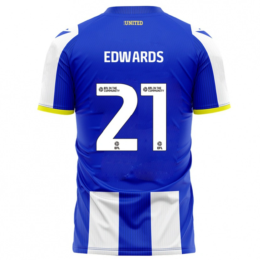 Danxen Niño Camiseta Owura Edwards #21 Azul Blanco 1ª Equipación 2025/26 La Camisa