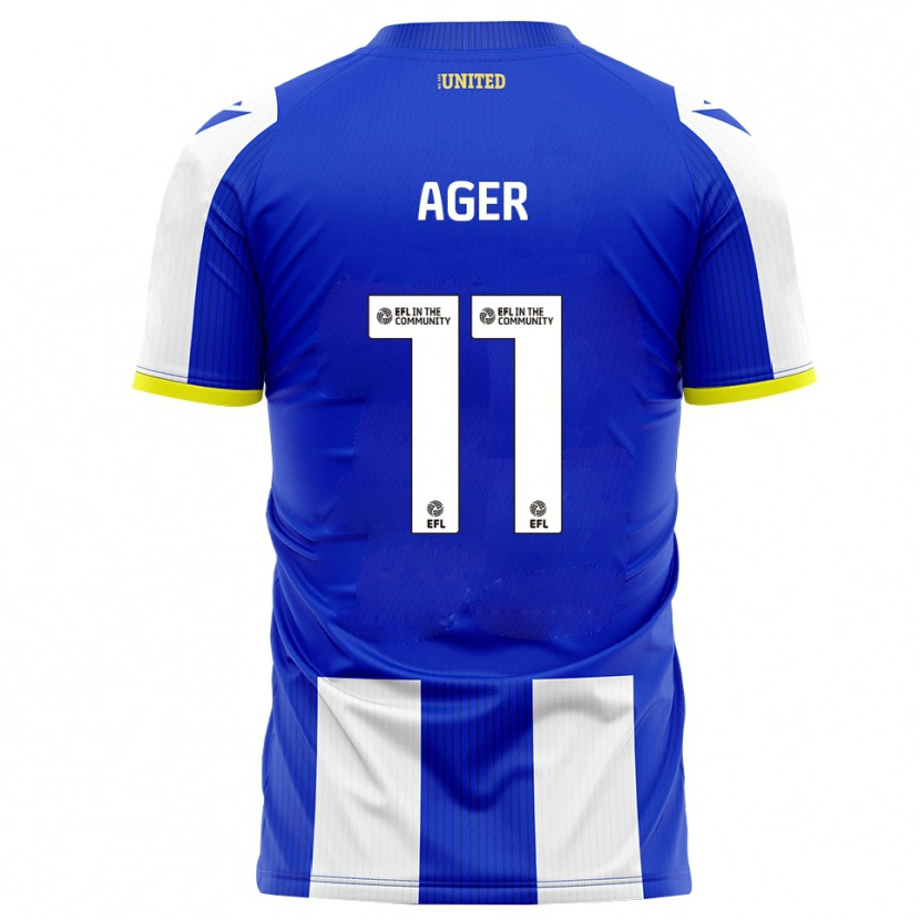 Danxen Niño Camiseta Emily Ager #11 Azul Blanco 1ª Equipación 2025/26 La Camisa