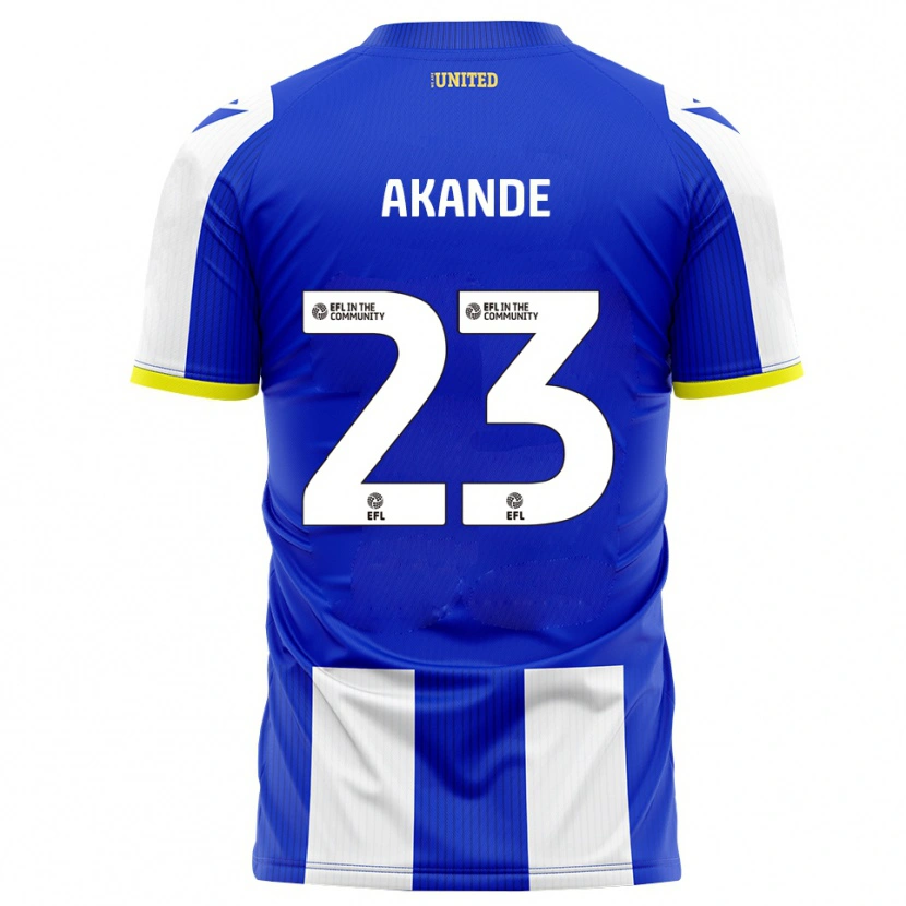 Danxen Niño Camiseta Adrian Akande #23 Azul Blanco 1ª Equipación 2025/26 La Camisa