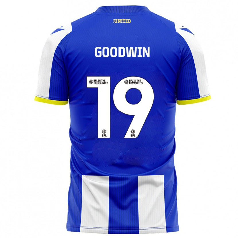 Danxen Niño Camiseta Will Goodwin #19 Azul Blanco 1ª Equipación 2025/26 La Camisa