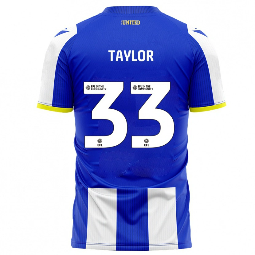 Danxen Niño Camiseta Lyle Taylor #33 Azul Blanco 1ª Equipación 2025/26 La Camisa
