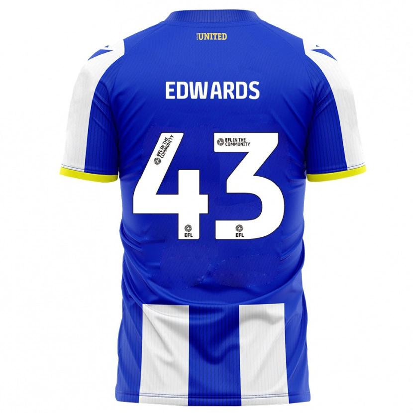 Danxen Niño Camiseta Frankie Edwards #43 Azul Blanco 1ª Equipación 2025/26 La Camisa