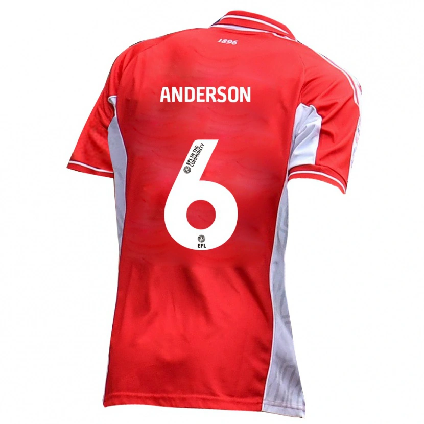 Danxen Niño Camiseta Max Anderson #6 Rojo Blanco 1ª Equipación 2025/26 La Camisa
