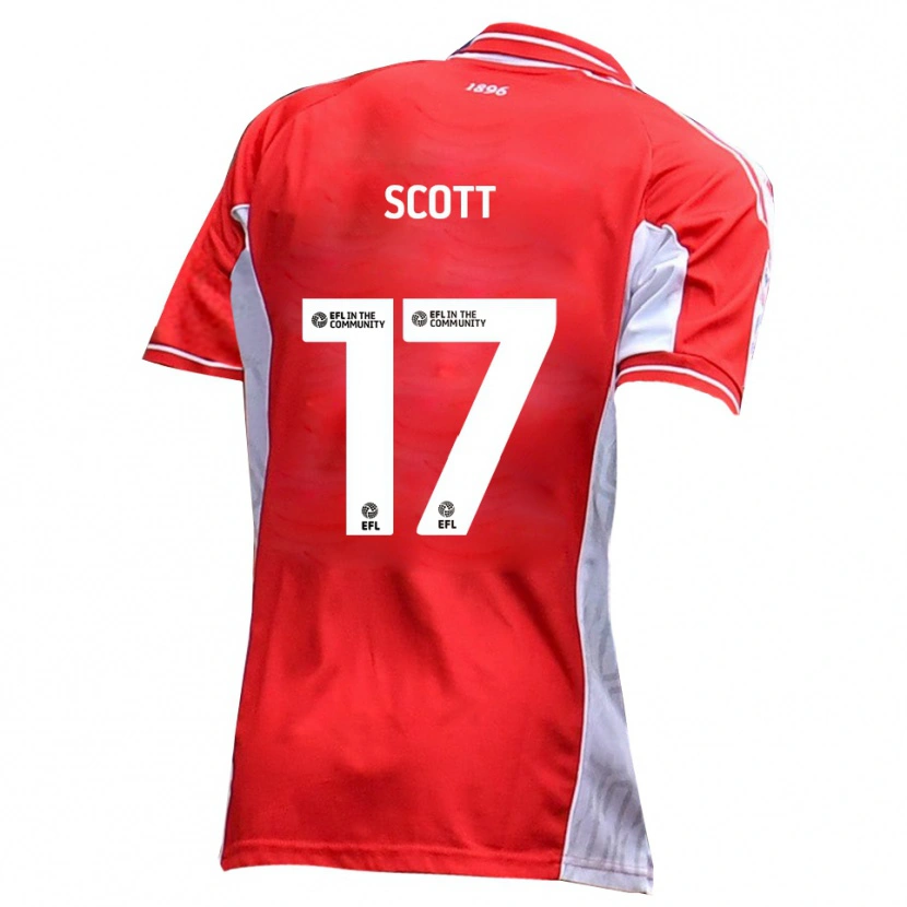 Danxen Niño Camiseta Kyle Scott #17 Rojo Blanco 1ª Equipación 2025/26 La Camisa