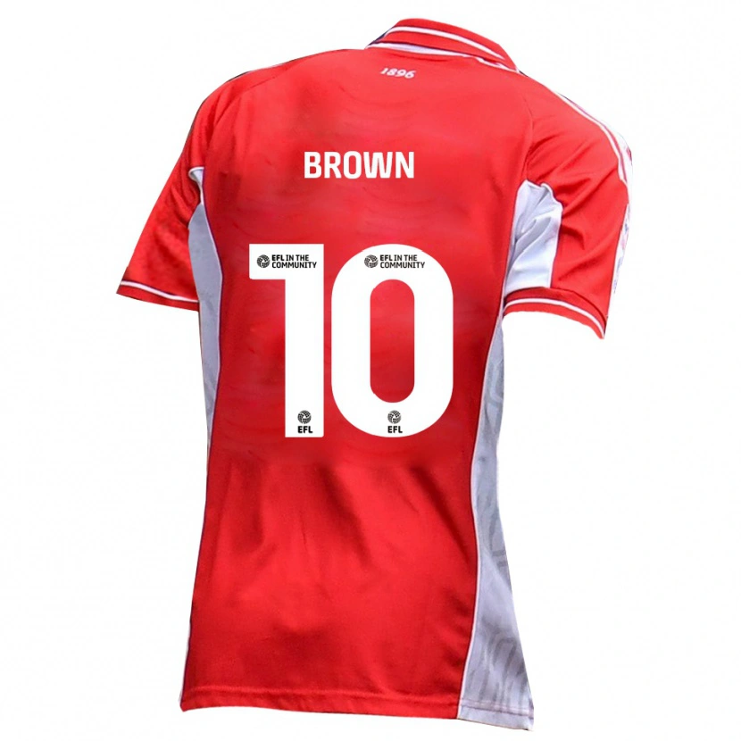 Danxen Niño Camiseta Reece Brown #10 Rojo Blanco 1ª Equipación 2025/26 La Camisa