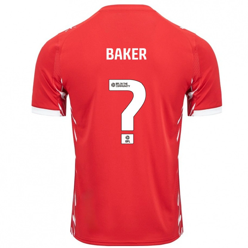 Danxen Niño Camiseta Billy Baker #0 Rojo Blanco 1ª Equipación 2025/26 La Camisa
