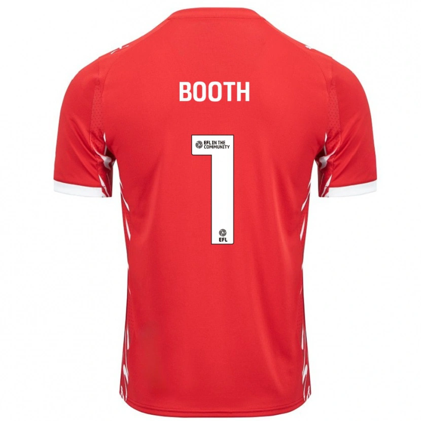 Danxen Niño Camiseta Tom Booth #1 Rojo Blanco 1ª Equipación 2025/26 La Camisa