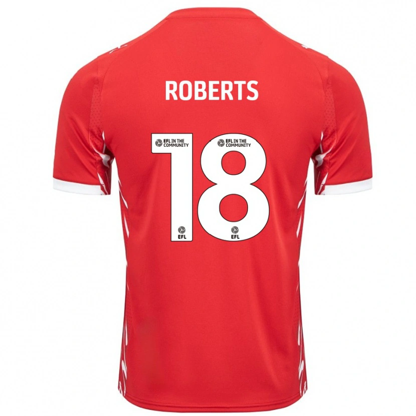 Danxen Niño Camiseta Ethan Roberts #18 Rojo Blanco 1ª Equipación 2025/26 La Camisa